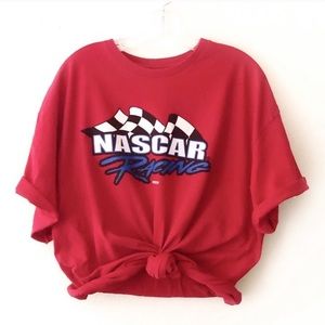 NASCAR RACING checker logo graphic oversized tee